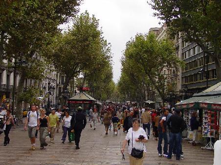 Barcelona 2003 - Les Rambles, der Laufsteg rund um die Uhr