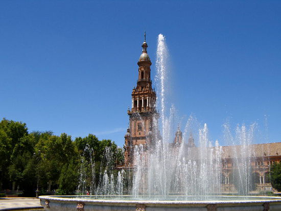 2008 - Sevilla; Plaza de Espana, 1929/1930 wurden hier eine Ibero-Amerikanische Ausstellung abgehalten.