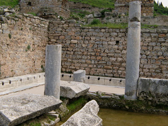 2009 - Epheus; von hier stammt der Ausdruck "Latrinenweg"! ...entspannt, mit schönem Ausblick auf Wasserspiele...