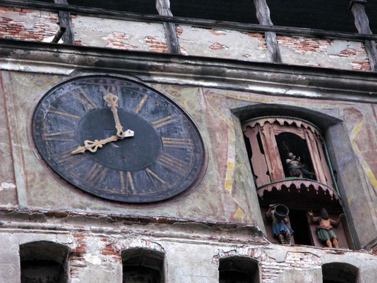 2010 - Sigishoara; der Stundturm erhielt seinen Namen, weil die Uhr in früheren Jahren nur einen Stundenzeiger aufwies.