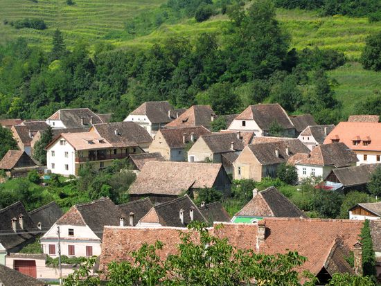 2010 - Biertan; Blick vom Wehrturm ins Dorf