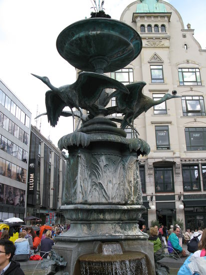 Kopenhagen - Amagertorv: der Storchenbrunnen