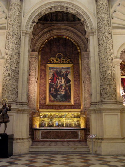 In der Sacristia Mayor - der Hauptsakristei - ein im 16. Jh. erbauten Prachtraum mit schöner Kuppeldecke befindet sich der grossartige Kirchenschatz