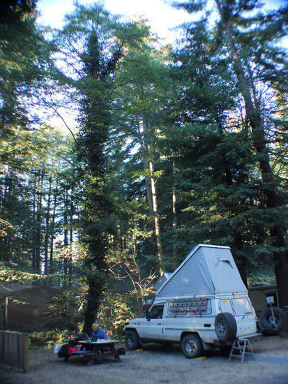 Wir verlassen am Sonntag Vormittag den CP in Santa Cruz... und fahren dem Highway Nr. 1 entlang...