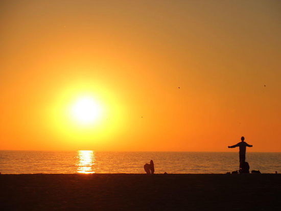 Sonnenuntergang an der Venice Beach...