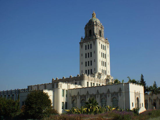 Das Polizeihauptquartier in Beverly Hills...