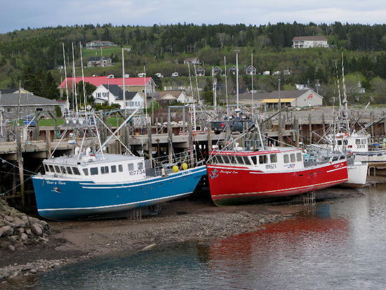 Auch die Boote liegen auf dem Trockenen...