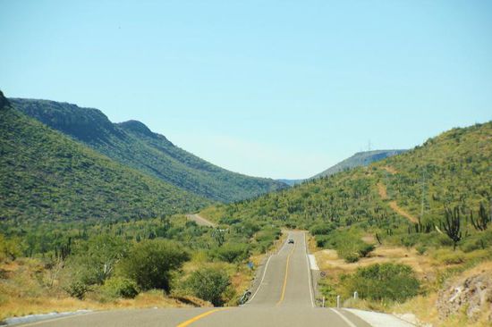 Und anschliessend fahren wir quer über die Halbinsel nach San Carlos...