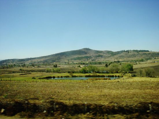 Wir fahren von San Miguel de Allende mit der Buslinie "Primera plus" über Land nach Mexico City...