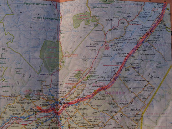 Die gefahrene Strecke...