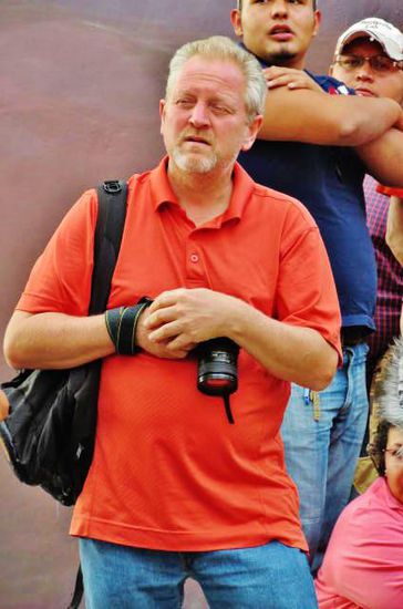 Joachim, unser Camping-Nachbar ist auch als Fotograf unterwegs...