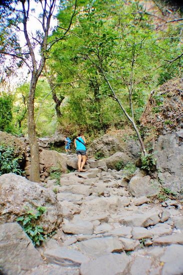 Per Taxi fahren wir  - Marina mit den Jungs Ivica und Nikita und wir nach Tepoztlan...; zu Fuss steigen wir die steilen 400 m hinan zu Piramide Tepozteco...