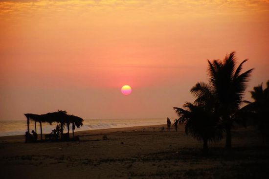 Die Abendstimmung am Strand lassen wir uns auch nicht nehmen...