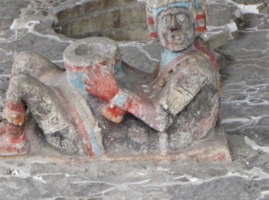 Chac Mool Figur im Huitzilopochtli-Tempel...