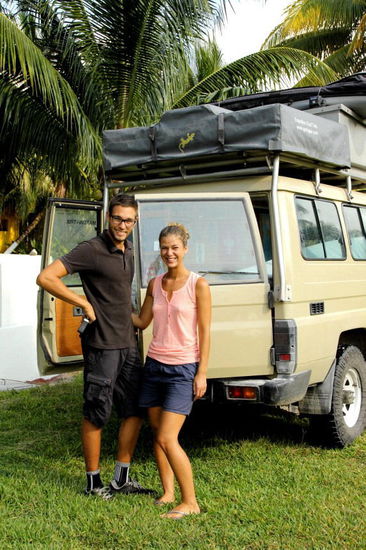 Trixi und Martin aus Ostermundigen verlassen einen Tag vor uns den CP in Chétumal...