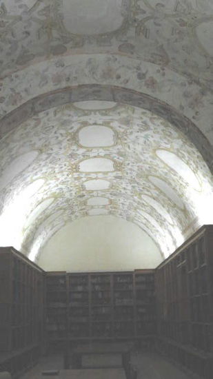 In der Bibliothek...; leider sind die Räume schlecht ausgeleuchtet und der Blitz darf nicht verwendet werden...