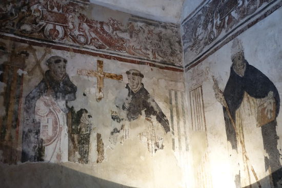 Wandbild in der Klosterkirche Tepoztlan...; hier entlang führt die Klösterstrasse von Morelos...