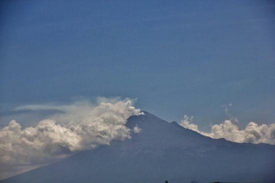 Der Vulkan Popocatepétl in Aktion...