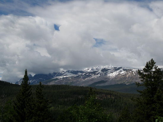 Am andern Morgen - der Regen hat aufgehört, der Himmel klart auf...; wir fahren zum Jasper Icefield durch die herrlich Bergwelt...