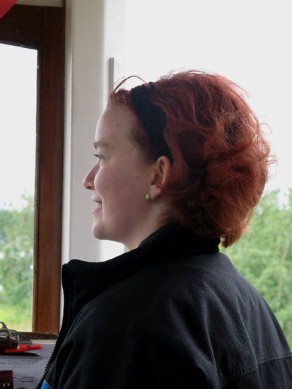 Die Zugsbegleiterin...