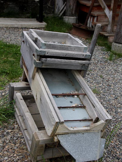 Der Rütteltisch zum Goldwaschen...