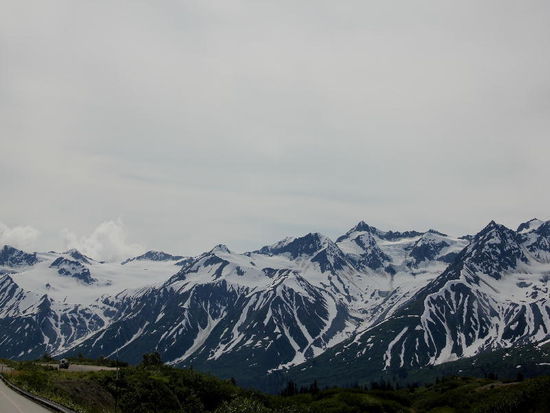 Schnee auf 1000 Metern und Gletscher...; ständig wechselnde Bilder...
