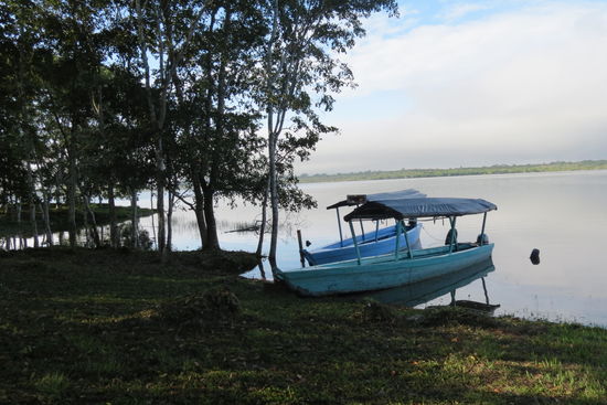 Die Sicht am nächsten Morgen - über der Lagune liegen einige Nebelfetzen