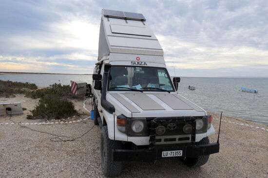 Unser Stellplatz in der Lagune