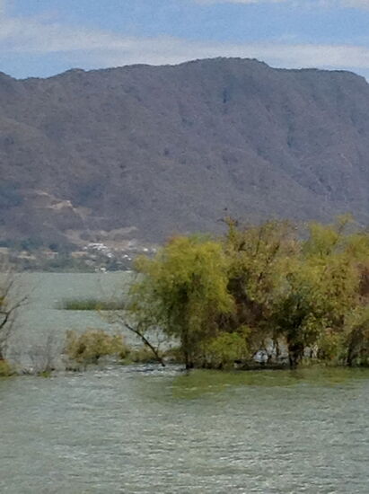 Der Chapala-See liegt in einem Hochplateau ca. 50 km ausserhalb der Millionen-Stadt Guadalajara. Er hat eine Fläche von 1146 km2, liegt auf über 1500 m Höhe  und ist bloss 5 - 12 m  tief. (Vergleich zum Bodensee: Ober- und Untersee 536 km2)