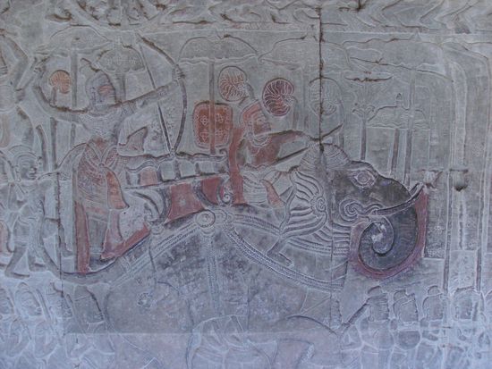 Wandmalerei in Angkor Wat