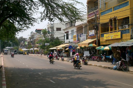 Straße im Herzen von Vientiane