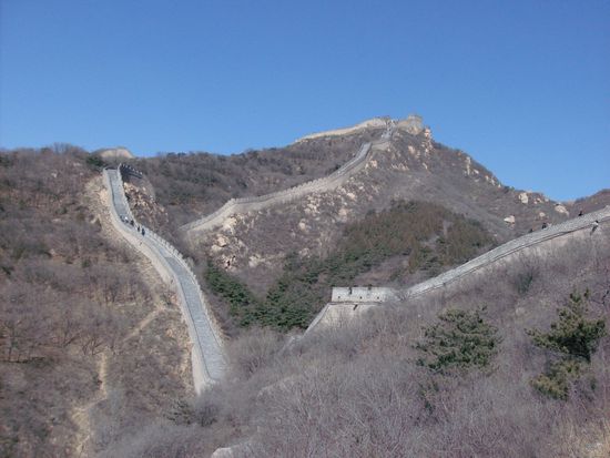 Blick auf die Chinesische Mauer in Badaling