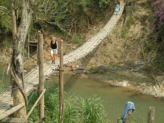 die wackelige Bruecke des Todes (aus Bastmatten)