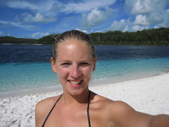 Annette am Lake Mc Kenzie...die Sonne hat ein bisschen geblendet, ne 