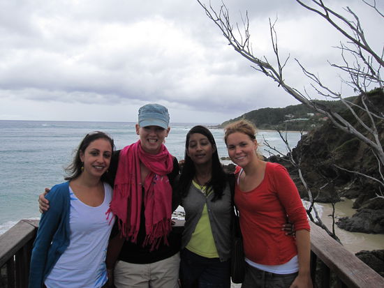 unterwegs mit meinen drei englischen Maedels, v.l. Trisha, ich , Tina, Rachel.
