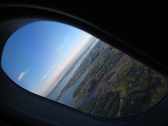 Neuseeland aus dem Flugzeugfenster aus gesehen