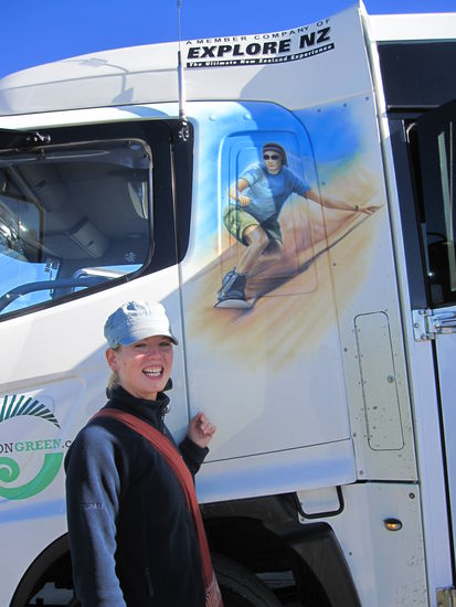 auf geht's zum Sandboarden