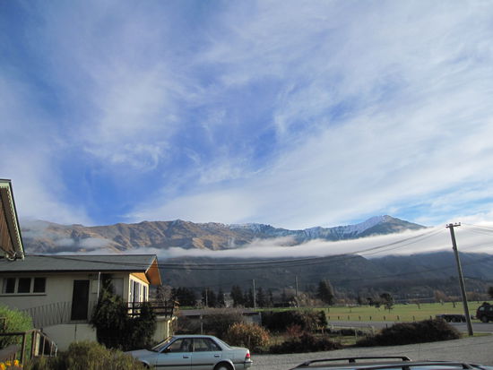 der Blick von Wanaka auf die Berge