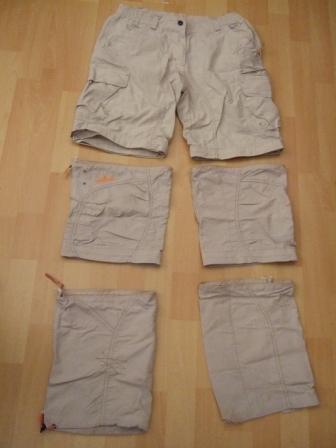 meine Zip-Hose, das absolut beste, was es gibt!!!
Sie war für (fast) jedes Wetter geeignet, hat ganz viele tolle Taschen mit Reißverschluß und lässt sich eben lang oder kurz tragen