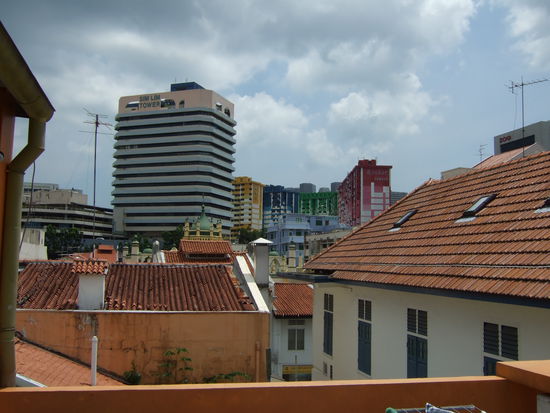 Blick von der Dachterrasse unseres Hostels