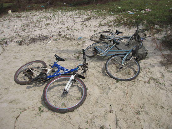 mit dem Fahrrad unterwegs