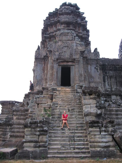 Annette im Tempel Angkor Wat