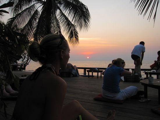 Annette im Sonnenuntergang auf Ko Chang