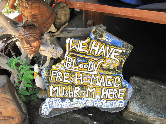 Mushrooms gibt es auch hier ueberall..na, wer es braucht