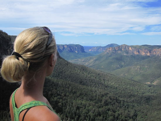 Blick auf die Blue Mountains...wirklich wunderschoen