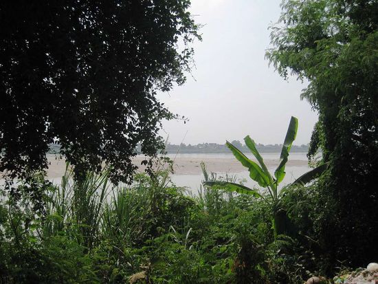 der Mekong, Landesgrenze zu Thailand