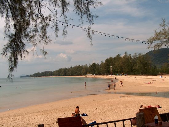 Aussicht auf den Long Beach vom Strandrestaurant