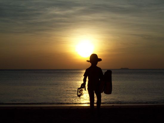 Der einsame Cowboy im Sonnenuntergang...