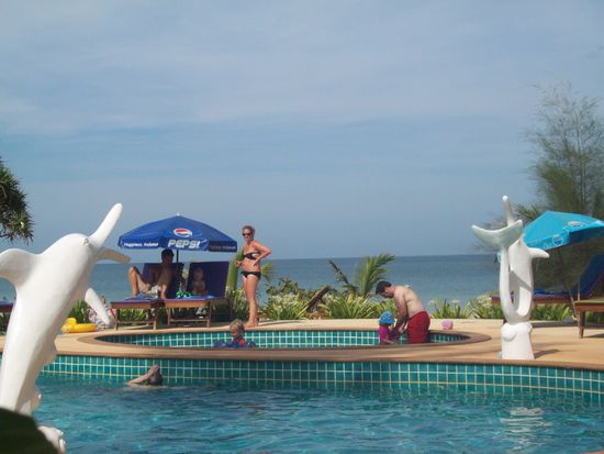 Letzter Blick zum Pool und Meer