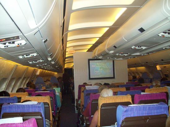 Endlich im Flieger, jedoch von der Thai